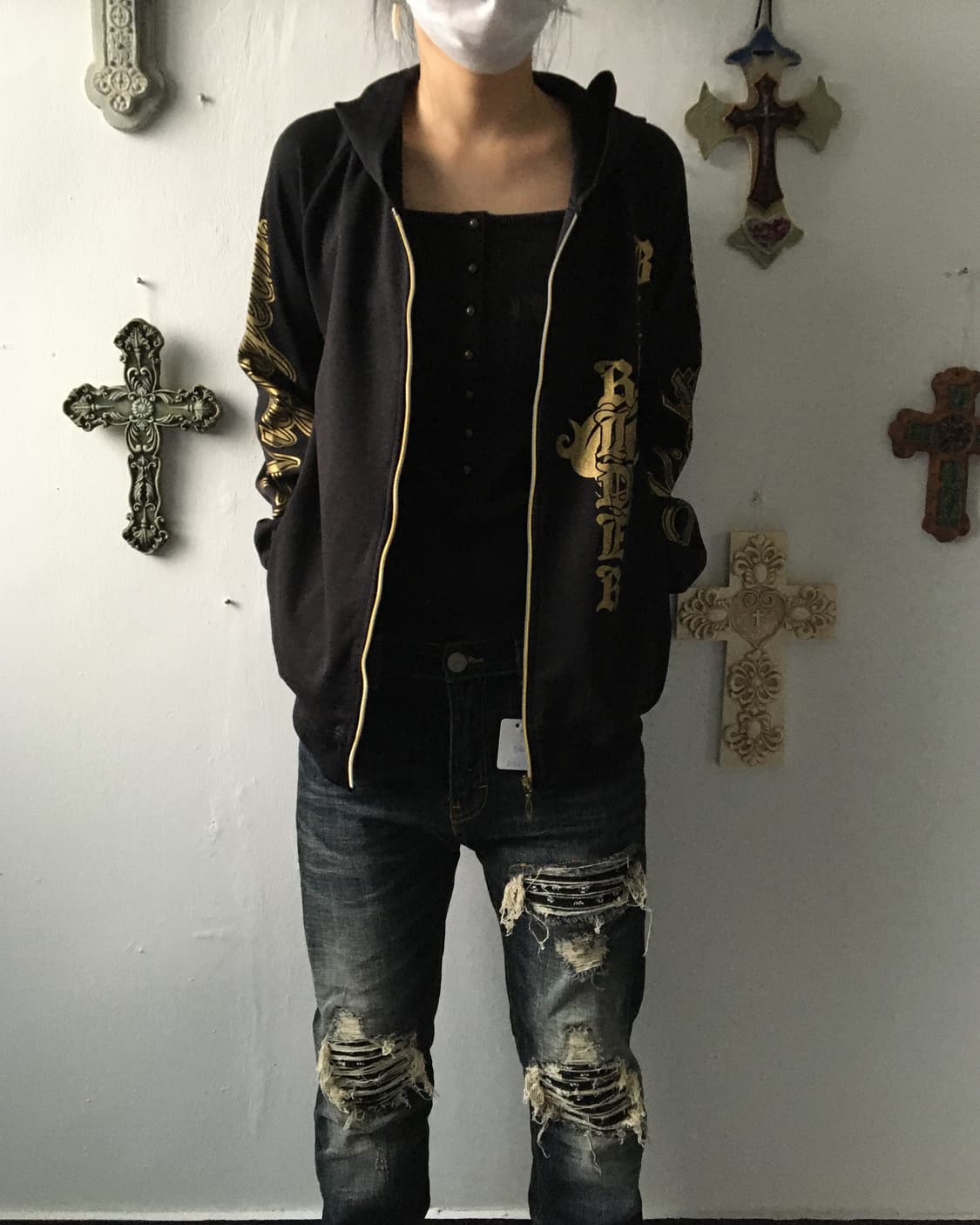 Printing point hood zip up 상품이미지6