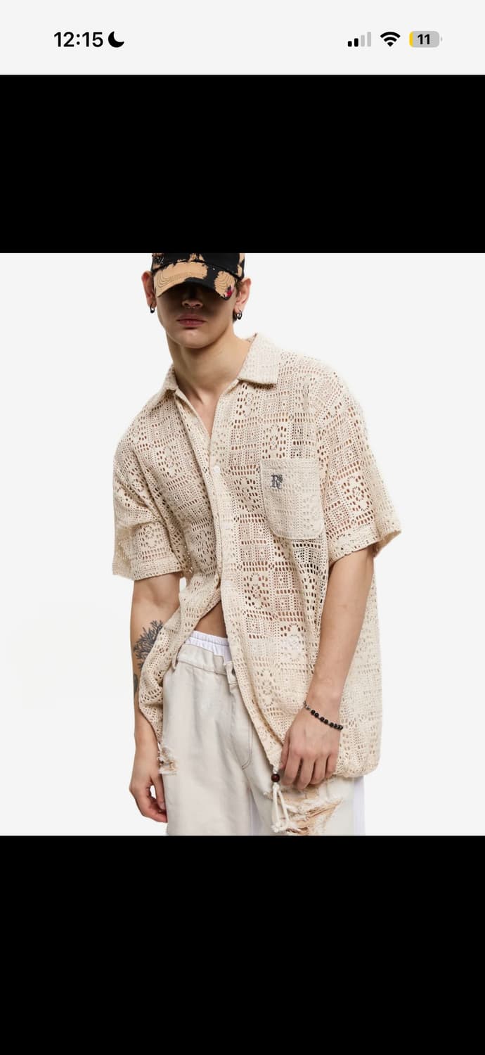 🫦BEADS STRING KNIT HALF SHIRT  상품이미지1