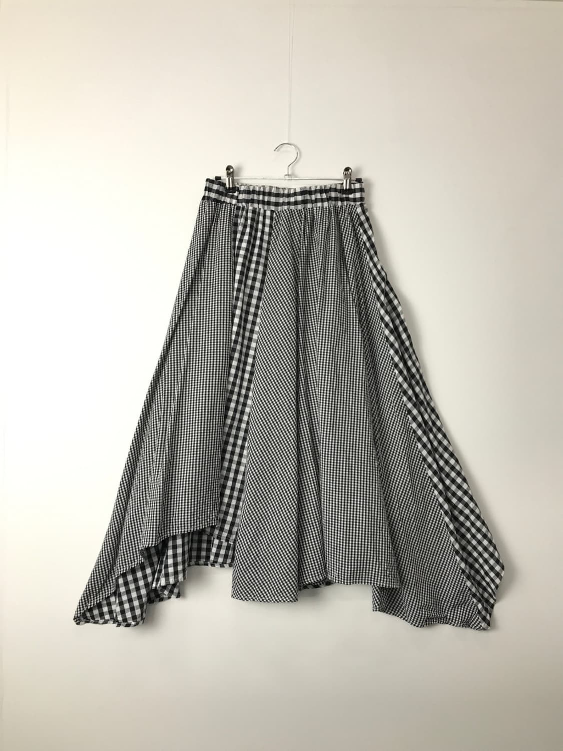Jpn Asymmetric Checked Flare Skirt  상품이미지4