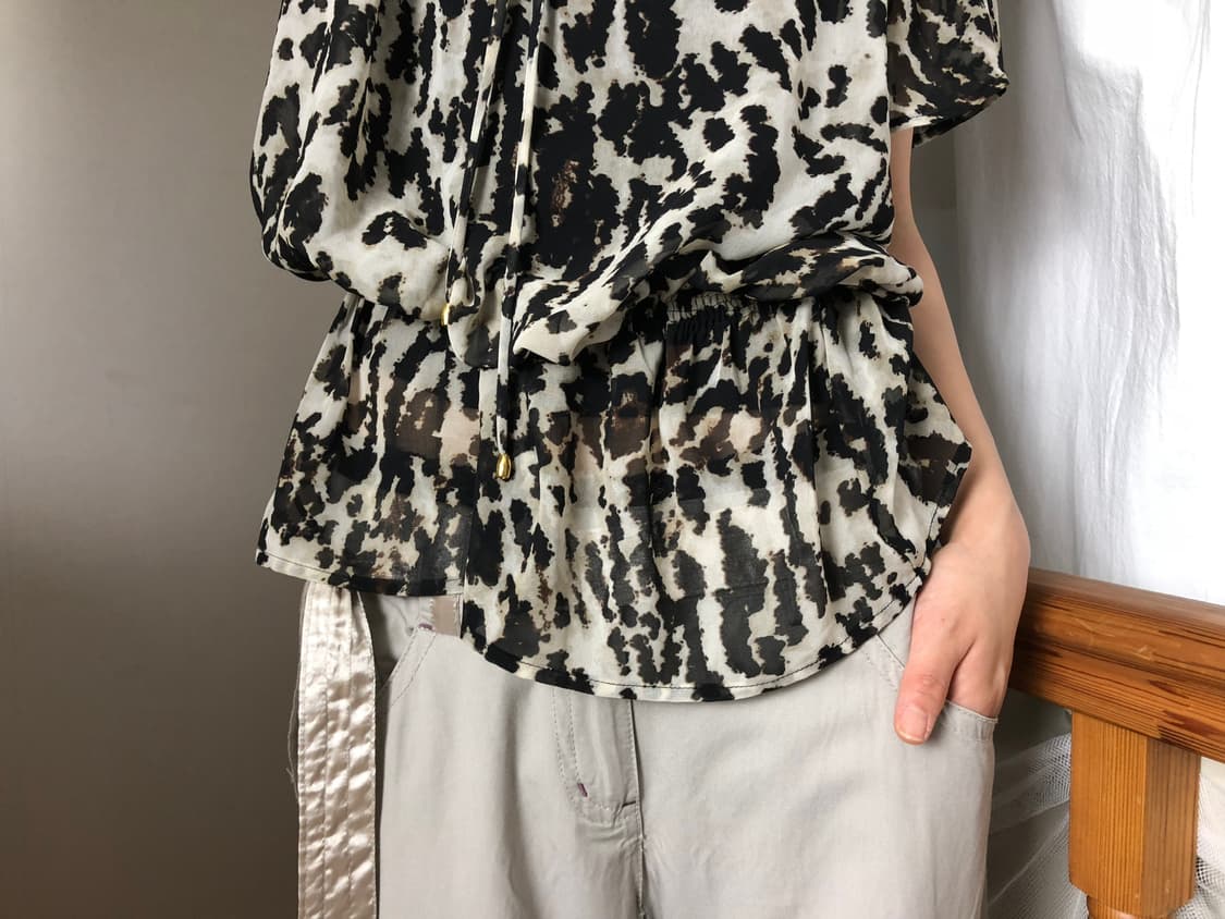 Calvin Klein / Sheer Leopard Blouse 상품이미지5