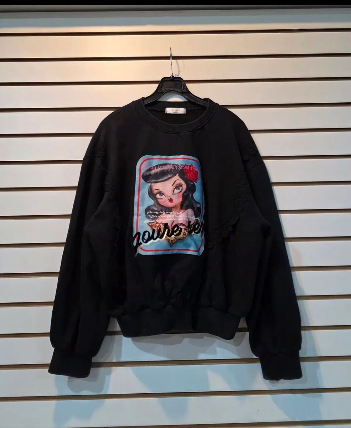 (여성) 레이스 포인트 맨투맨 상품이미지1