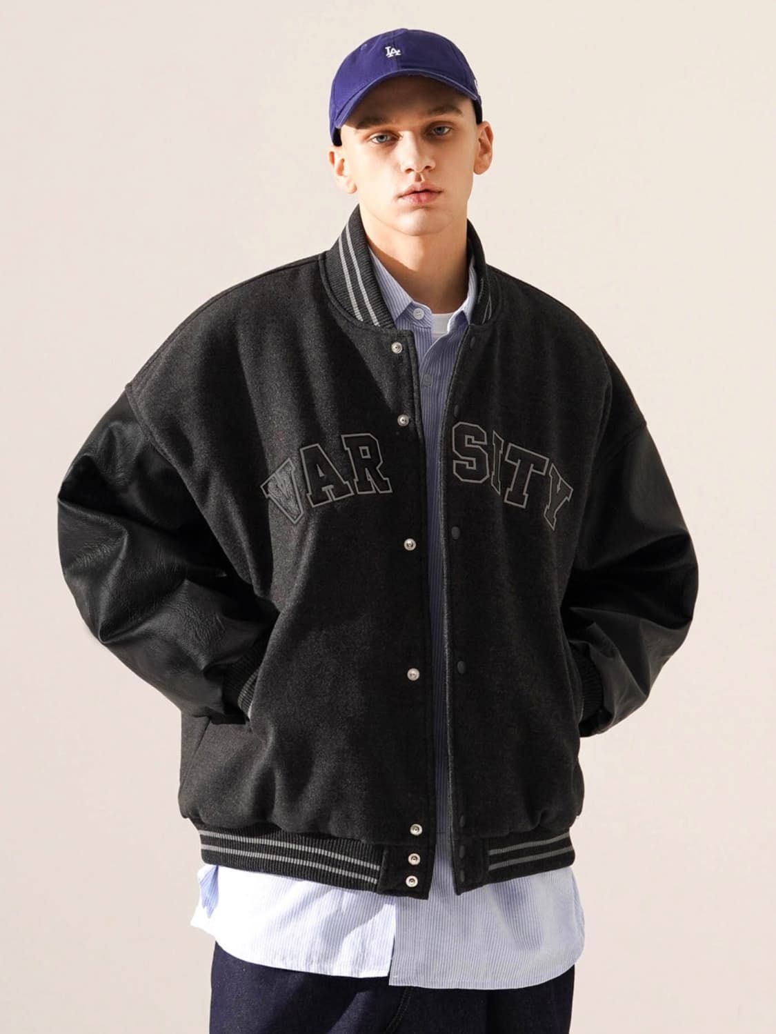 TWN 바시티 자켓 딥그레이(L size) 상품이미지5