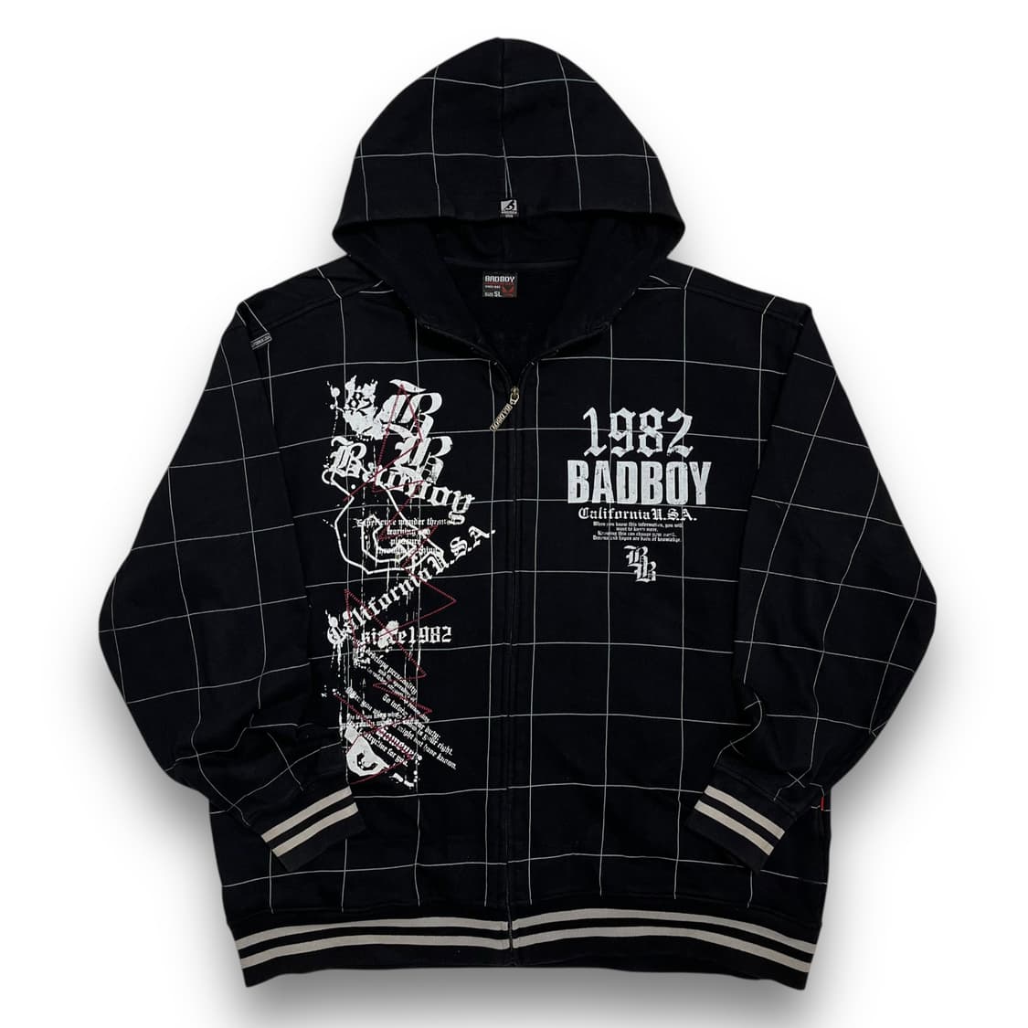 배드보이 00s 펑크 모드 레터링 시그니처 로고 후디 집업 상품이미지1