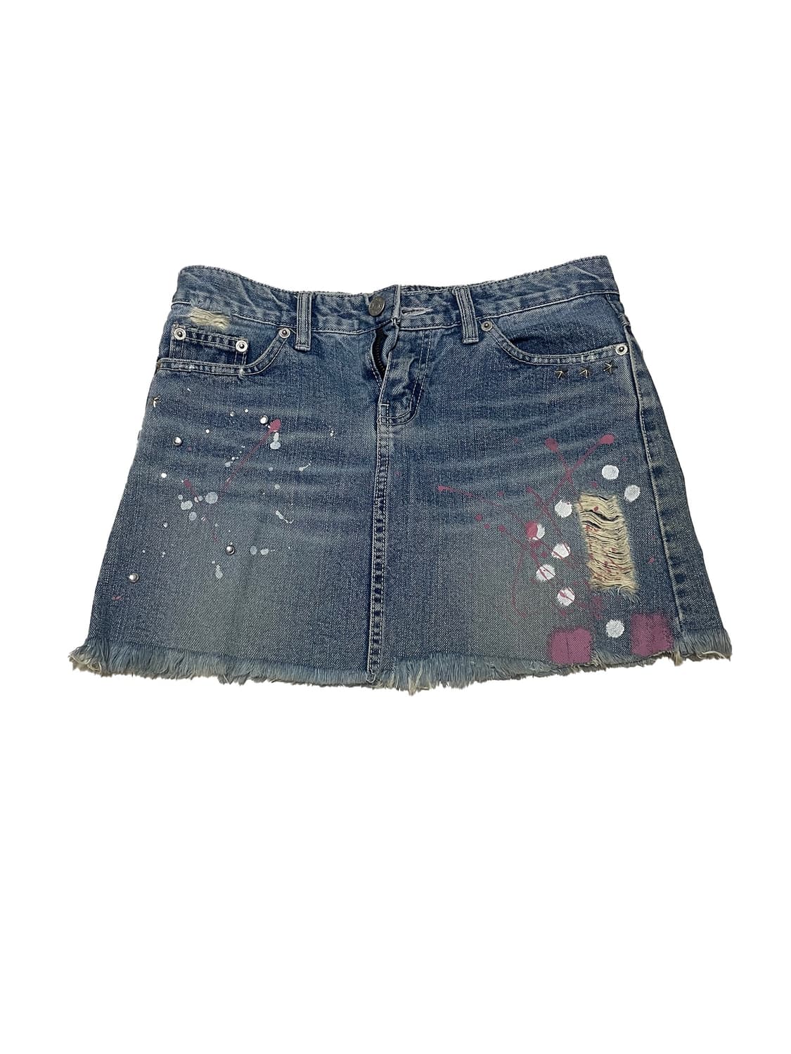 vintage cubic denim mini skirt 상품이미지1