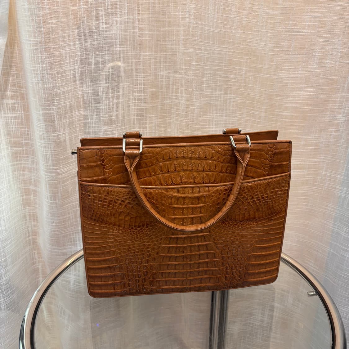 정품 피에르가르뎅 천연 악어가죽 토트백     상품이미지4