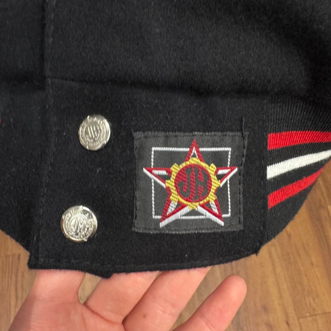 90s 제프 해밀턴 X 나스카 리버시블 바시티 자켓 레드 블랙 배색 상품이미지8