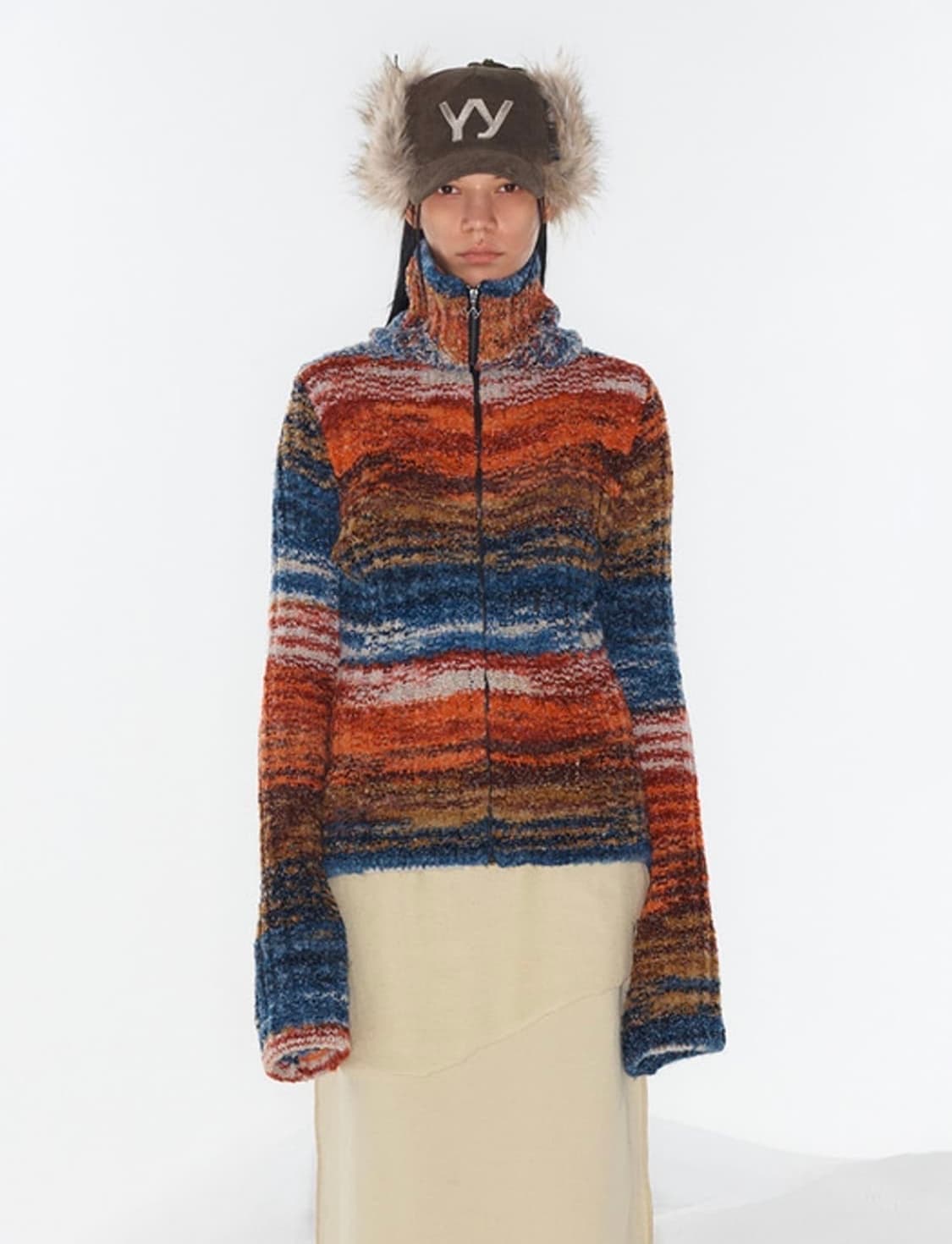 Open yy 니트 집업 상품이미지1