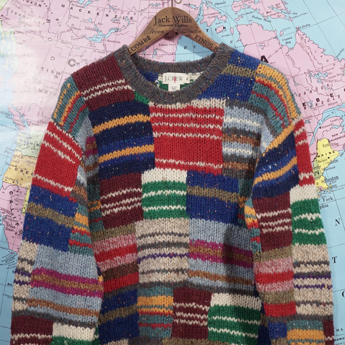 1990s J Crew 패치워크 니트 상품이미지4