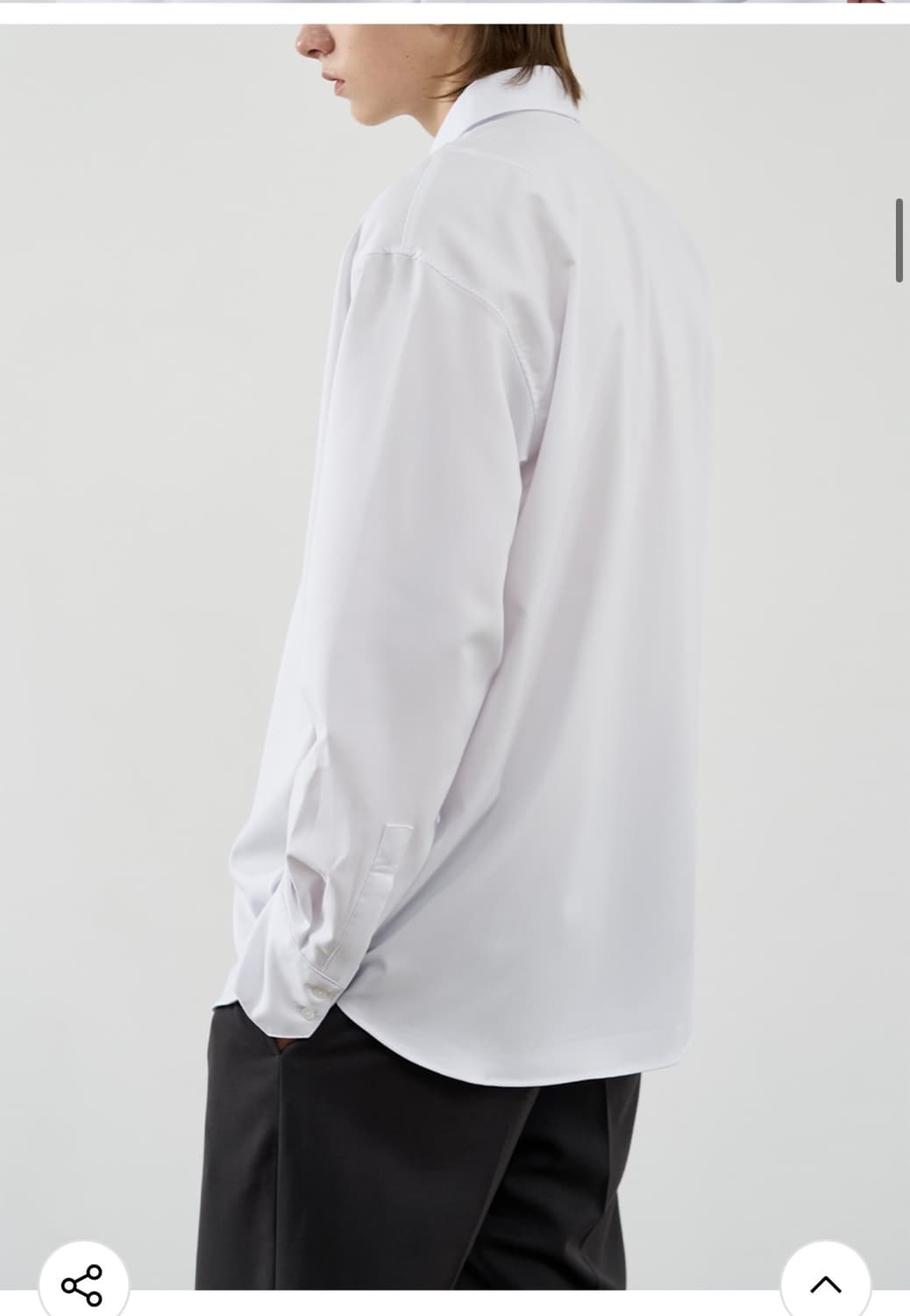 (L) 드로우핏 오버사이즈 히든 미니멀 셔츠 [WHITE] 판매 상품이미지7