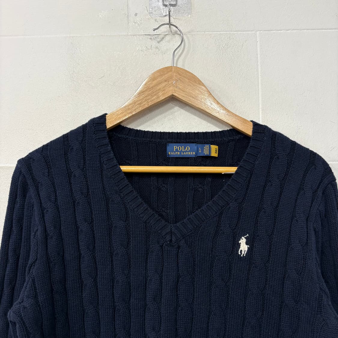 폴로 랄프로렌 브이넥 꽈배기니트 상품이미지2