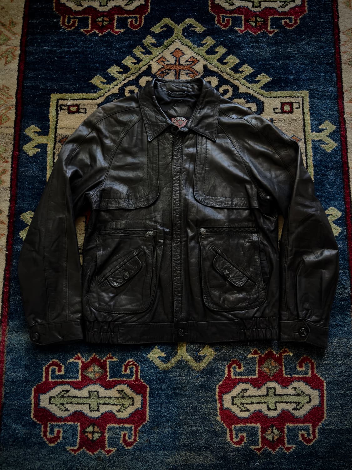 Coverage 7pocket Black Leather Jacket 상품이미지1