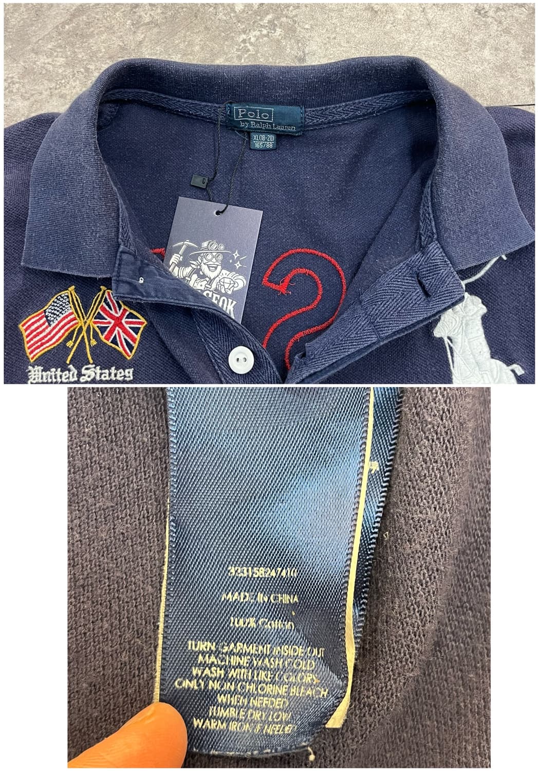 폴로 랄프로렌 빅포니 USA 반팔 카라티 네이비 XL #csz3149 상품이미지3