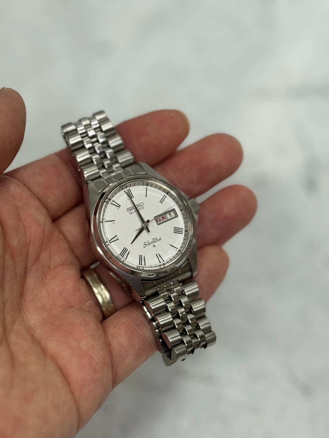 70s 빈티지 세이코 실버웨이브 로마인덱스 쿼츠 상품이미지8