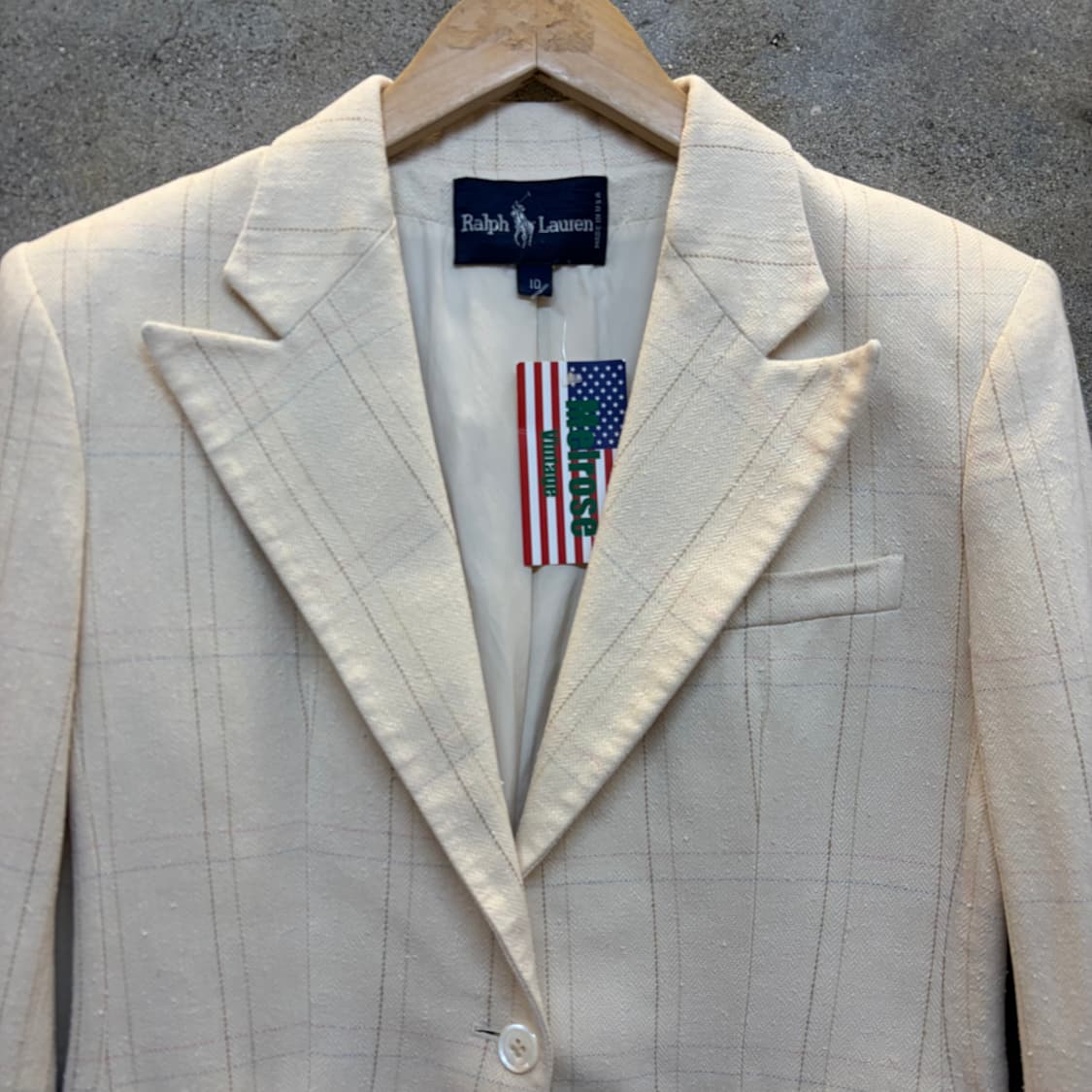 90s Mdae in USA 폴로랄프로렌 정품 빈티지 린넨 블레이저 정장 상품이미지3