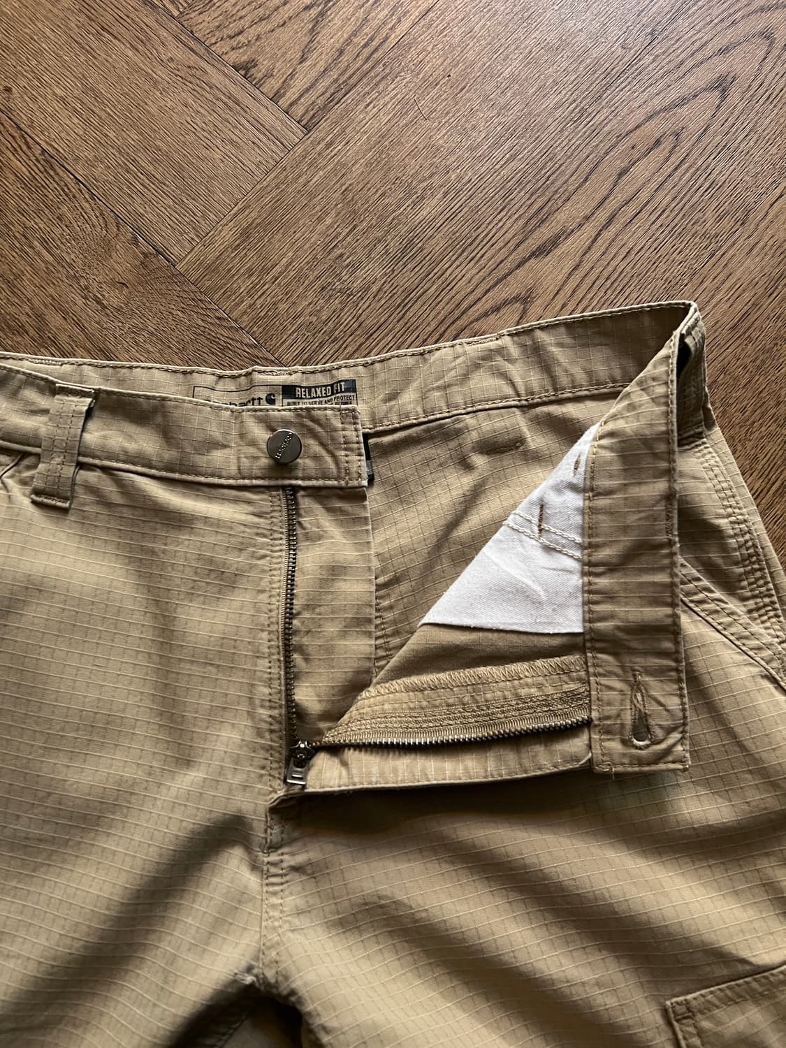 [33]칼하트 USA 베이지 립스탑 워크 카고 팬츠 상품이미지5