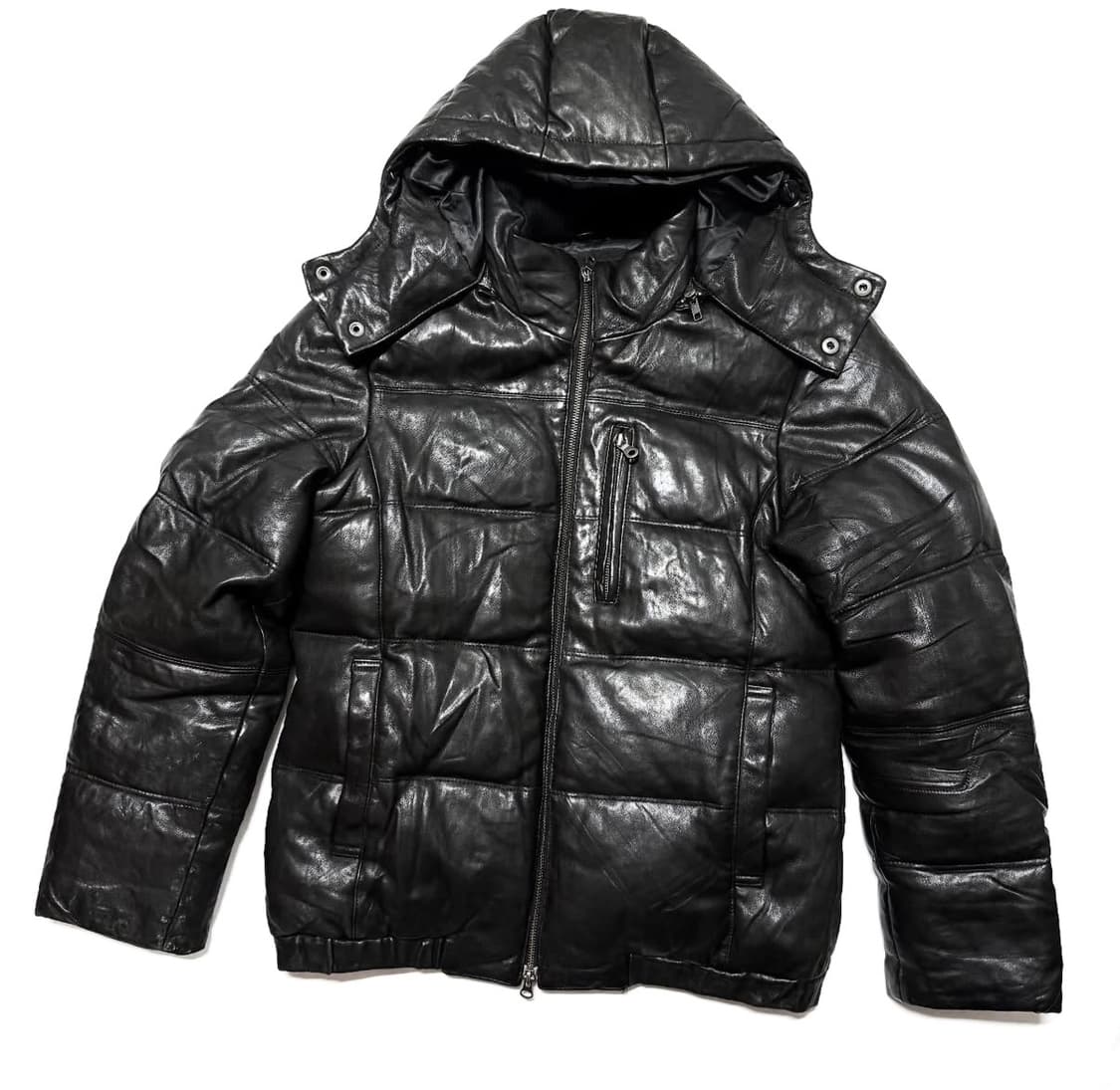 Luva Tram - 후디드 레더 패딩 상품이미지1