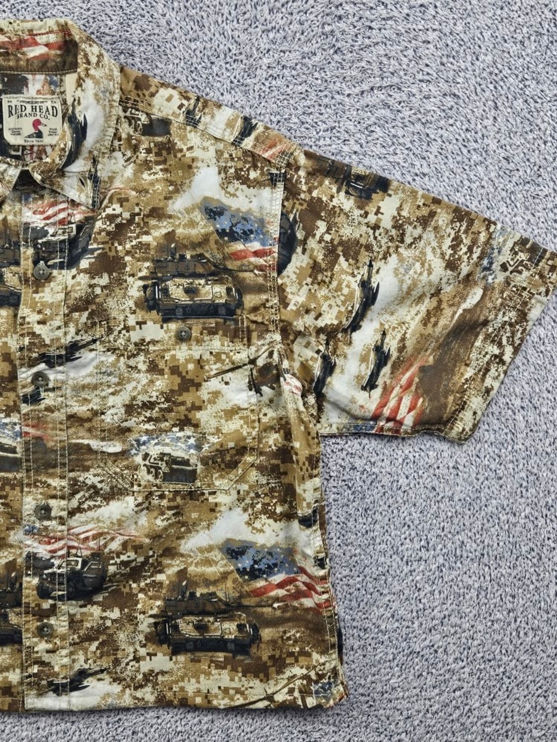 레드헤드 밀리터리 하와이안 셔츠 크롭커스텀 ( S ) / 11911 상품이미지6