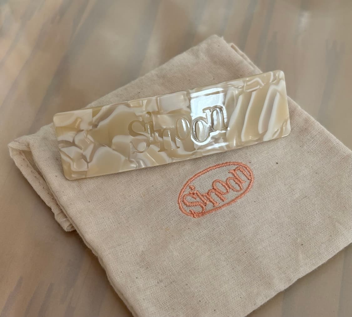 시눈 로고 헤어 클립 마블 아이보리 헤어핀 marble hairclip 상품이미지7