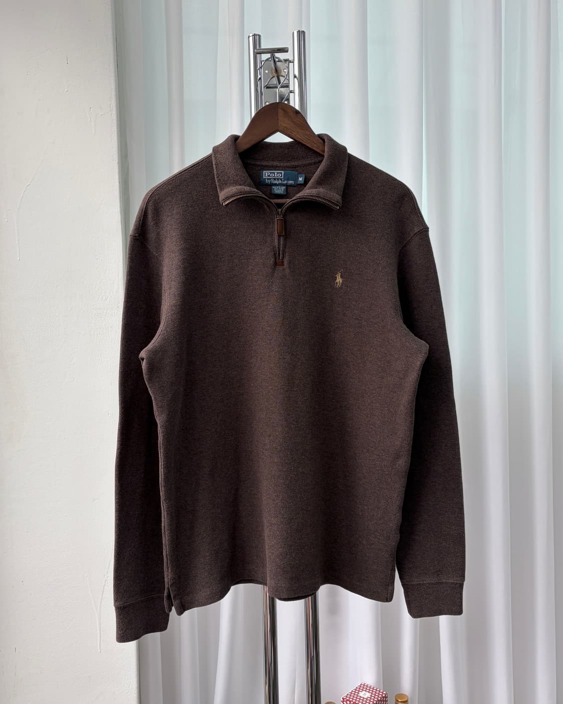 [M]폴로 랄프로렌 브라운 하프집업 코튼 니트 상품이미지3