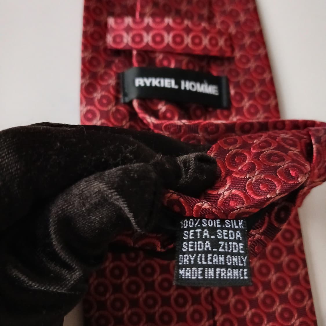 소니아 리키엘 실크 레드 패턴 넥타이 9.7cm A+등급 A19314
 상품이미지9