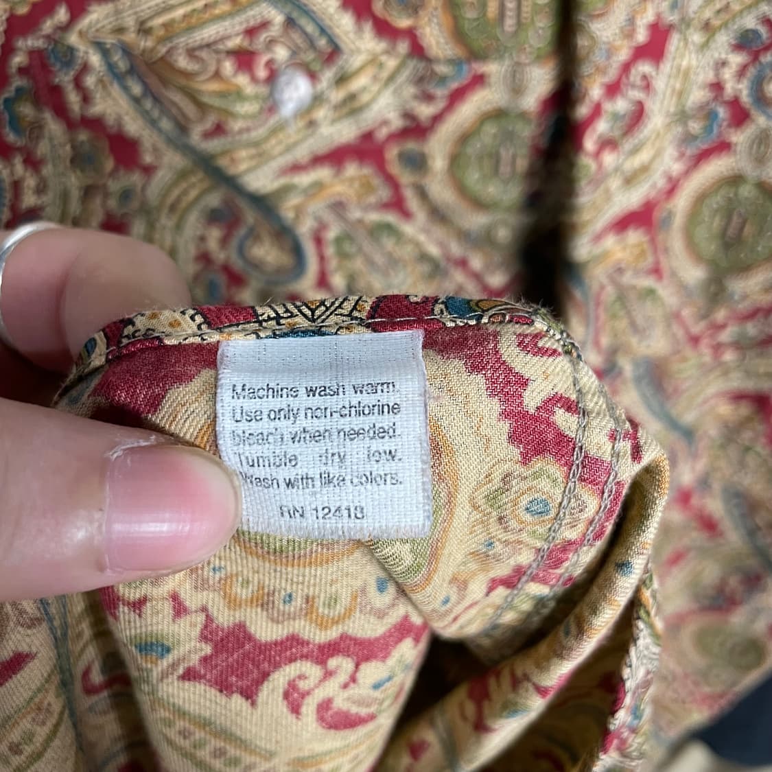 90s USA 버버리 Burberrys 페이즐리 셔츠 상품이미지5