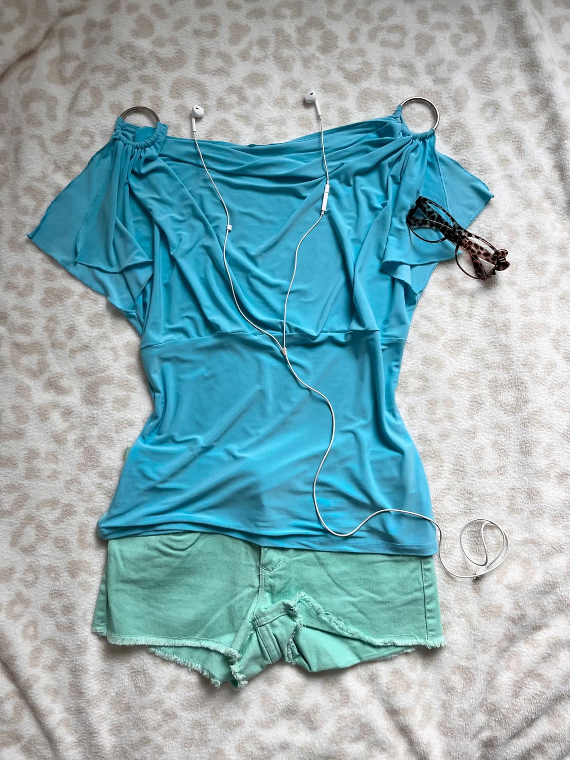 Drape ring top + Mint short pants 상품이미지1