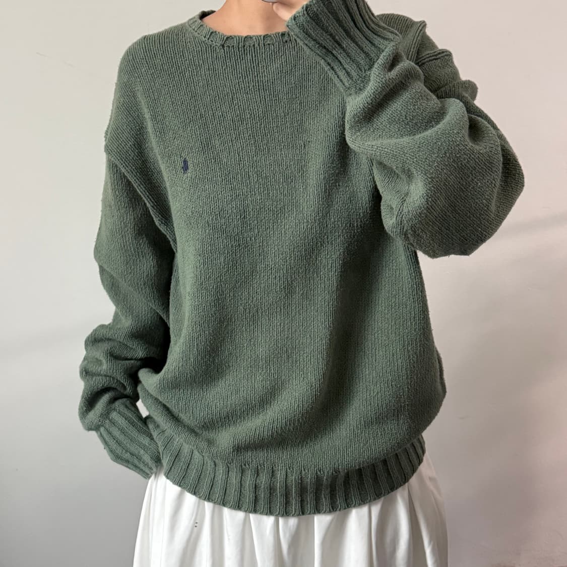 [LL] 폴로 그린 니트 상품이미지1