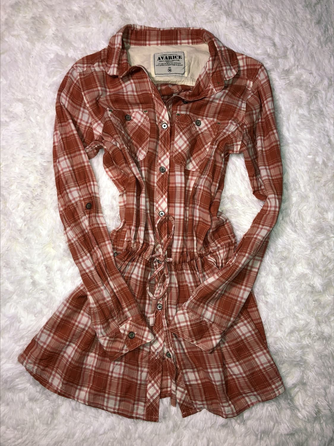 rose brown check shirt 상품이미지1