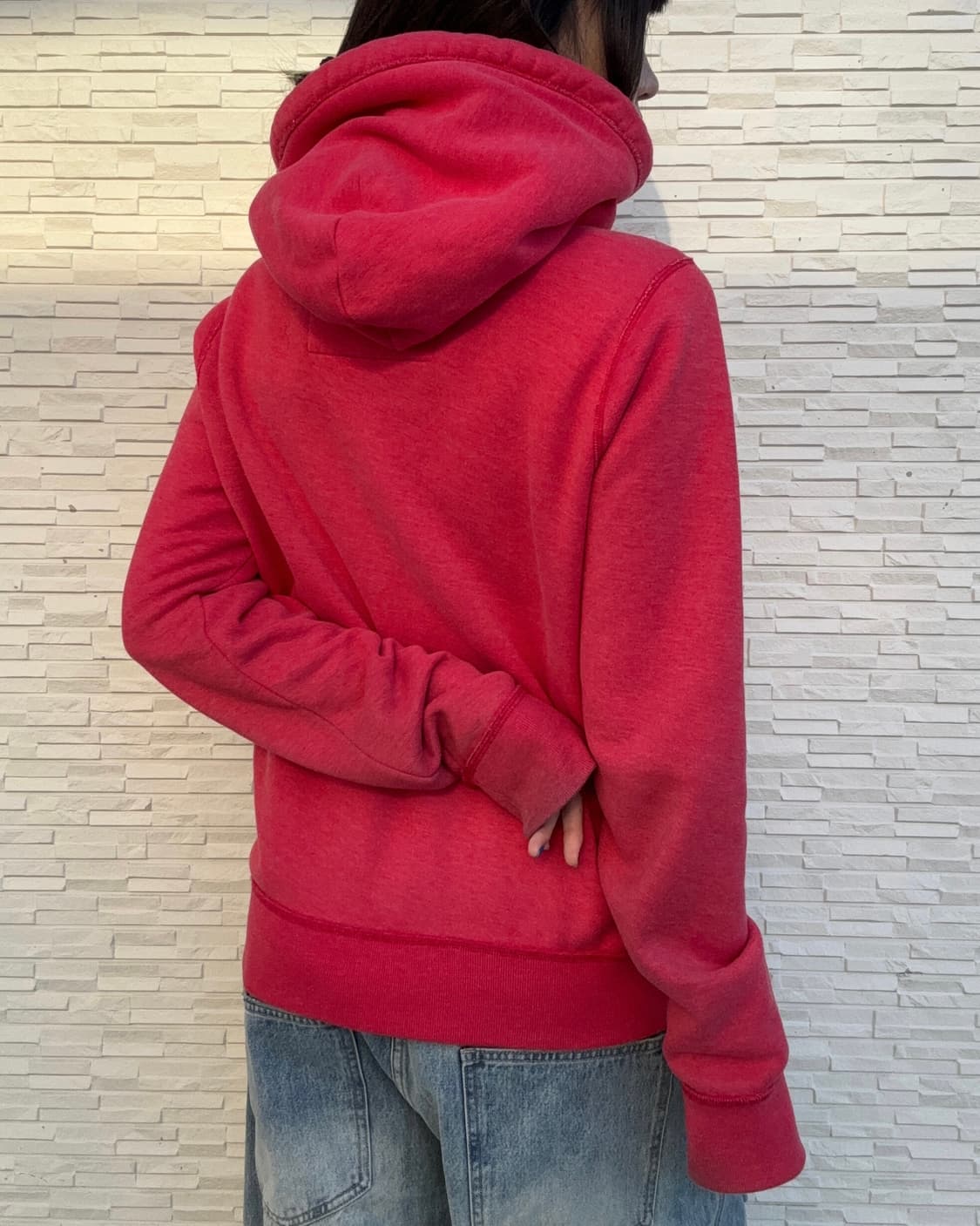 90s HOLLISTER 올드스쿨 레드 집업 후드 상품이미지3