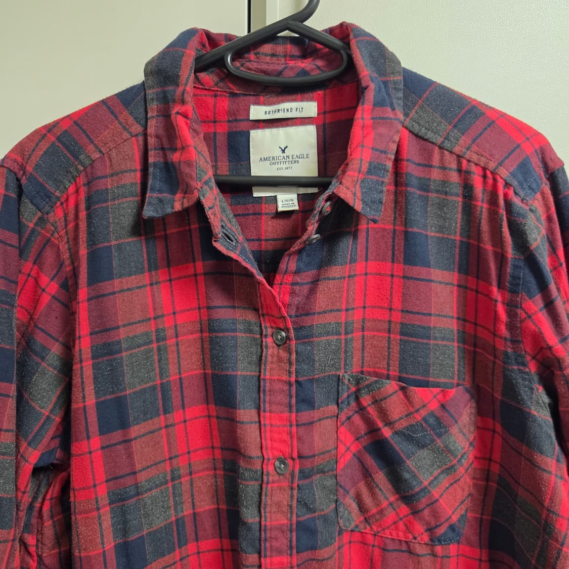 American Eagle 플란넬 체크 셔츠 L(100) 상품이미지2