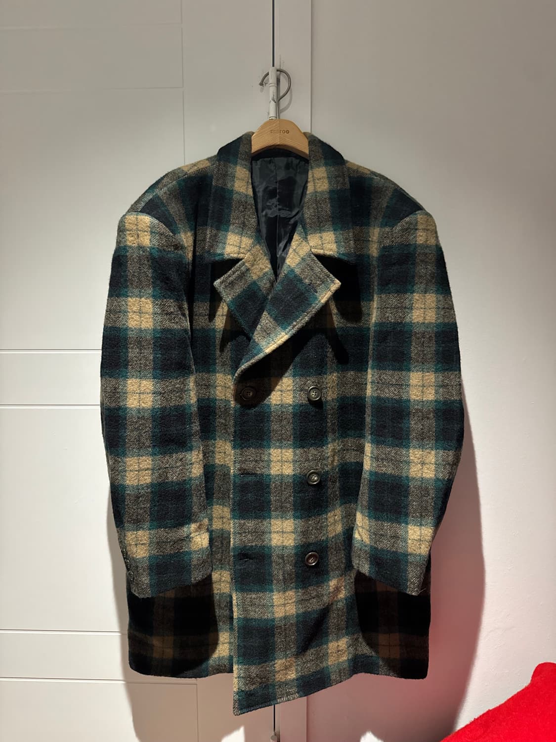 빈티지 체크더블코트 상품이미지1