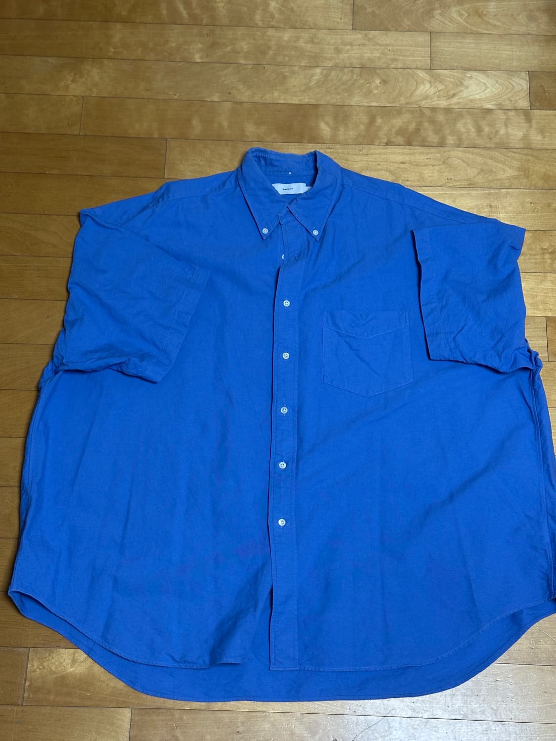 [F]그라프페이퍼 반팔 셔츠 블루 상품이미지1