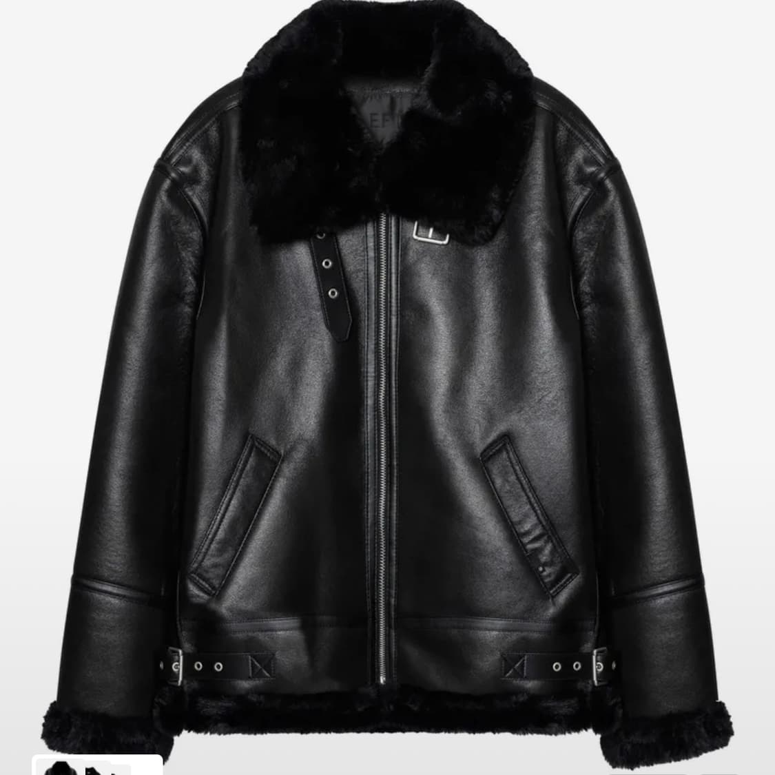 무신사 레프트서울 퍼 무스탕 자켓 블랙 XS 상품이미지1