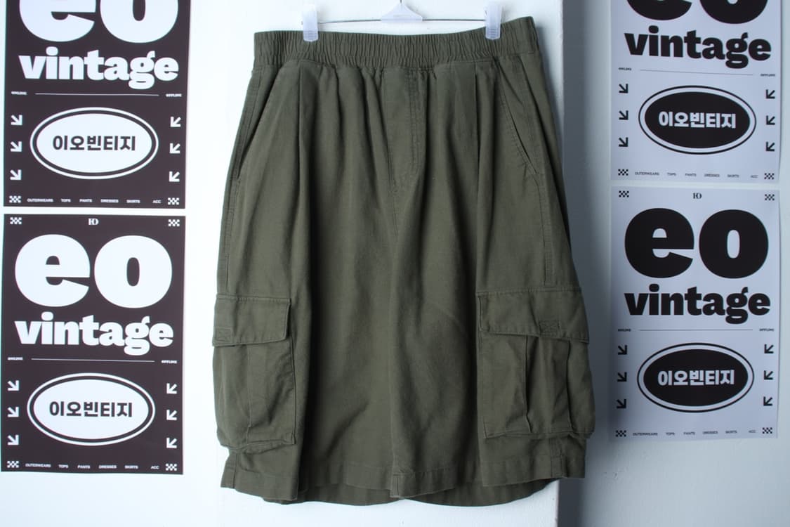 (XL-2XL) 퍼스텝 반바지 팬츠 버뮤다 카고 카키 올드스쿨-P9927 상품이미지2