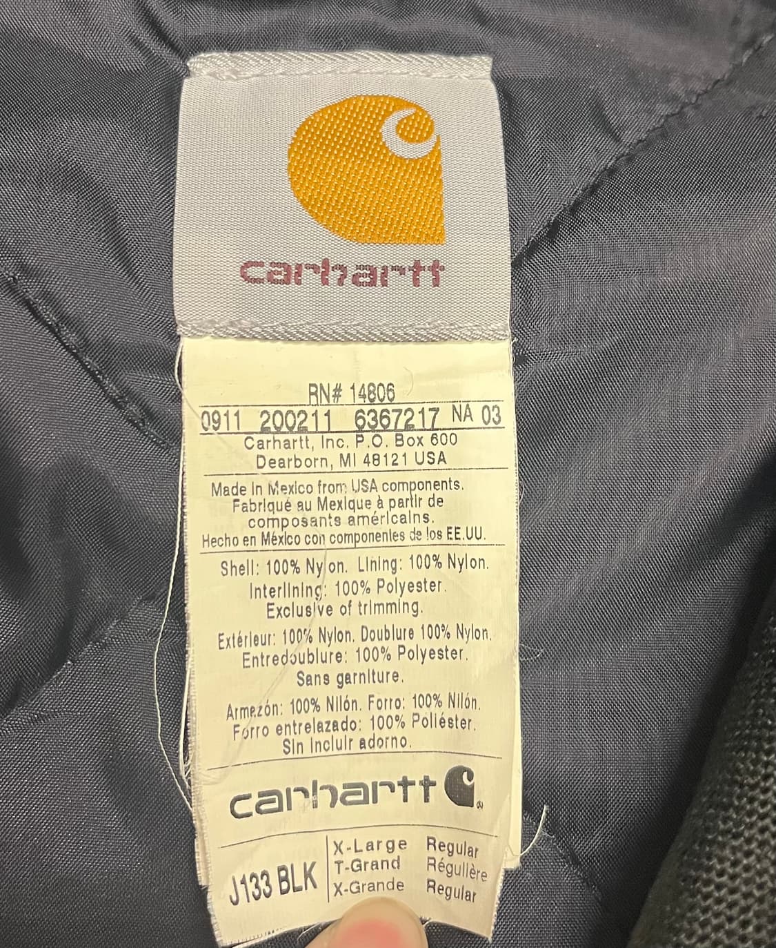10s 칼하트 덕액티브자켓 j133 blk 상품이미지8