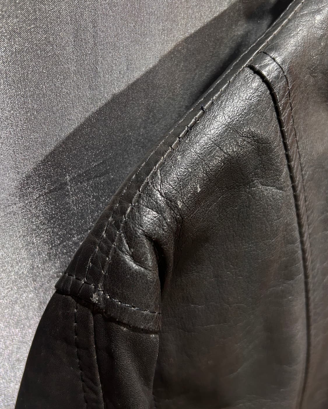 L 램스킨 미니멀 블루종 레더자켓 상품이미지7