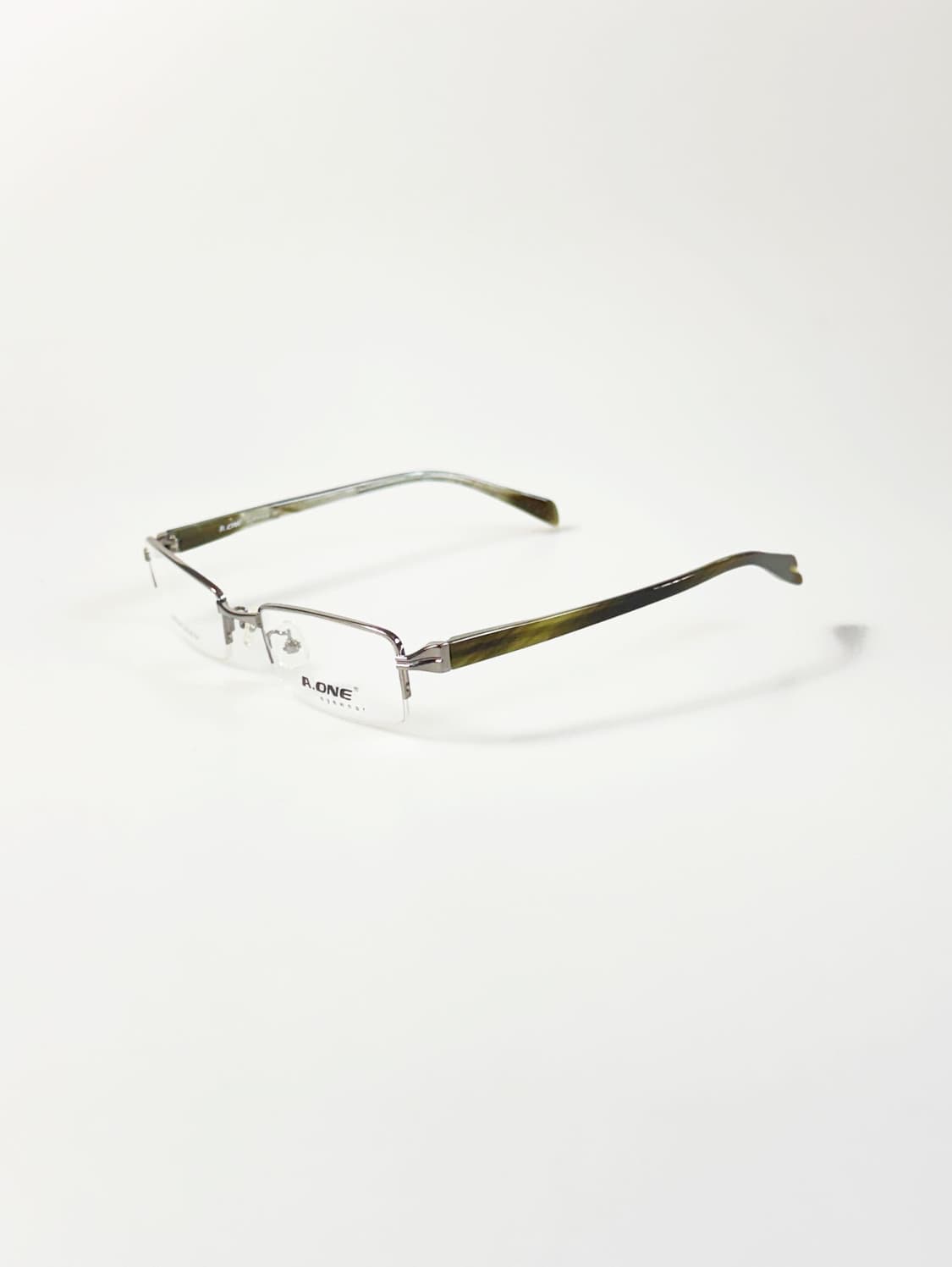 A.ONE 반무테 스퀘어 메탈 프레임 빈티지 안경 상품이미지3