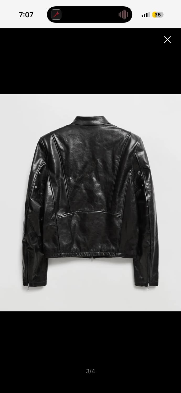 엘무드 카르벤 카우 레더 레이서 자켓 블랙 48 상품이미지2