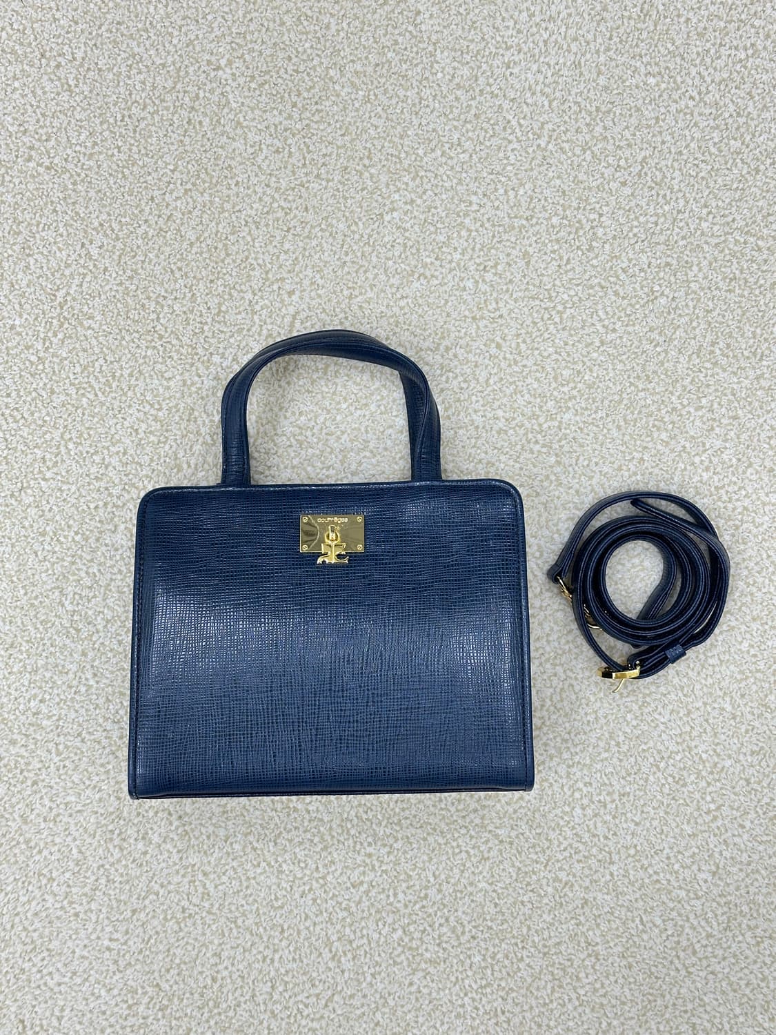 꾸레쥬 네이비 사피아노 핸드백 상품이미지2