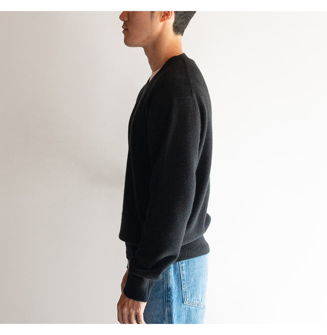 [2] 스테디에브리웨어 / 코지 울 캐시미어 브이넥 니트 / 블랙 상품이미지3