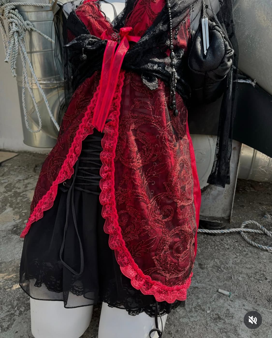 빈티지 섹시 고스 코디 세트 케토하우스 와이즈걸 큐빈티지 펑크 갸루 상품이미지5