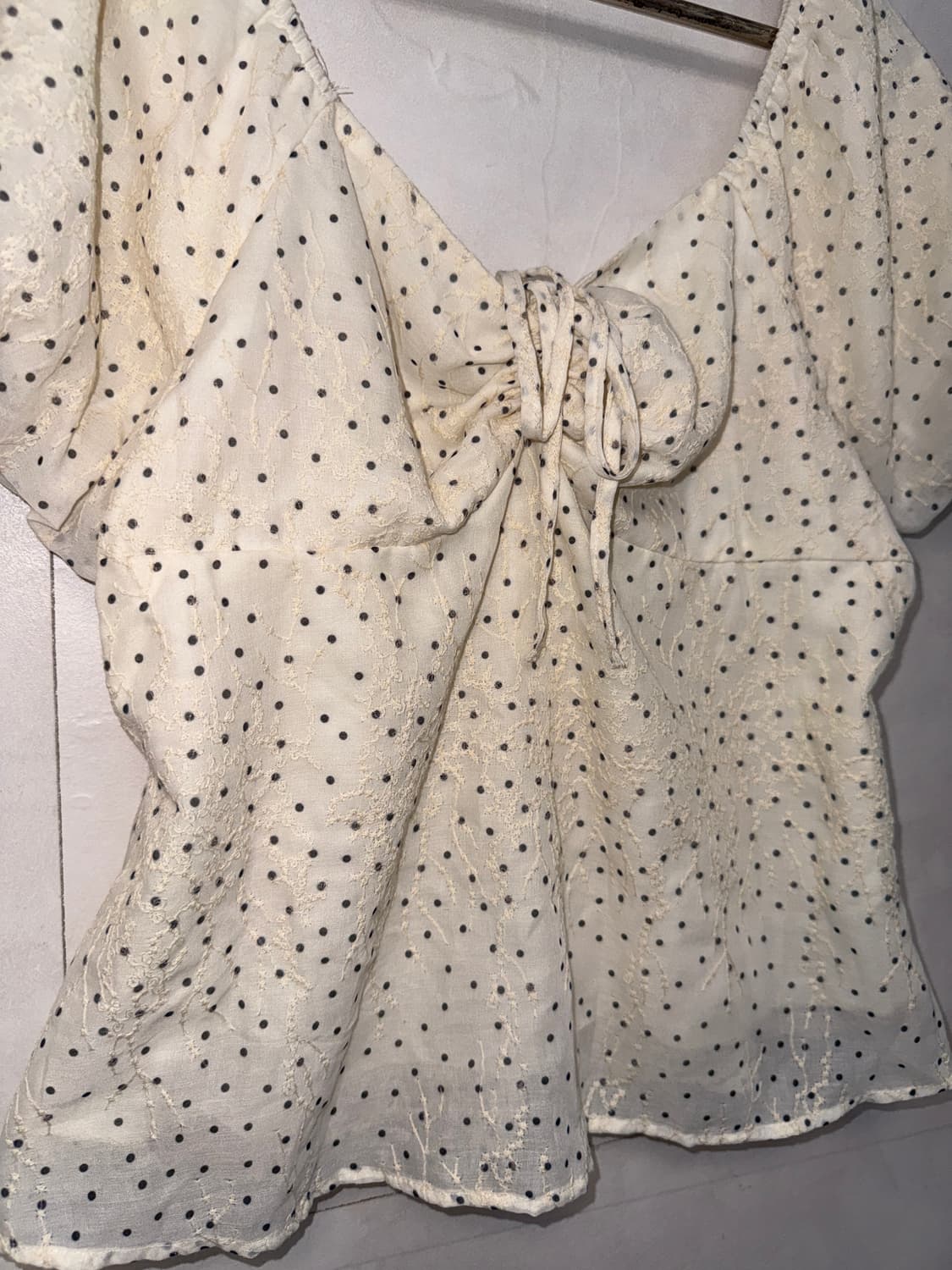 Ivory oriental lace dot puff balloon bl 상품이미지2