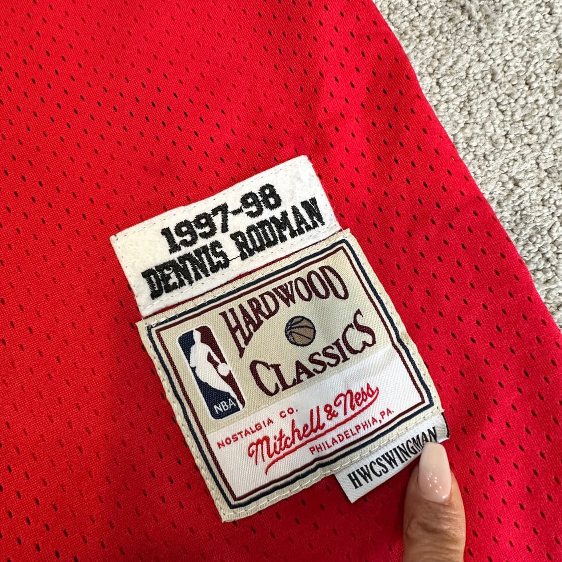 미첼엔네스xNBA 시카고불스 데니스로드맨 농구 저지L 상품이미지4
