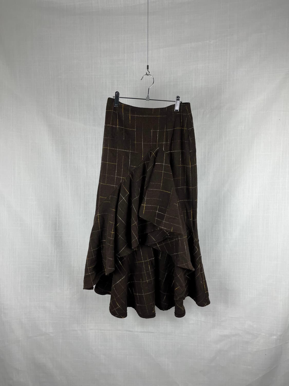 Vintage 브라운 셔링 스커트  상품이미지2