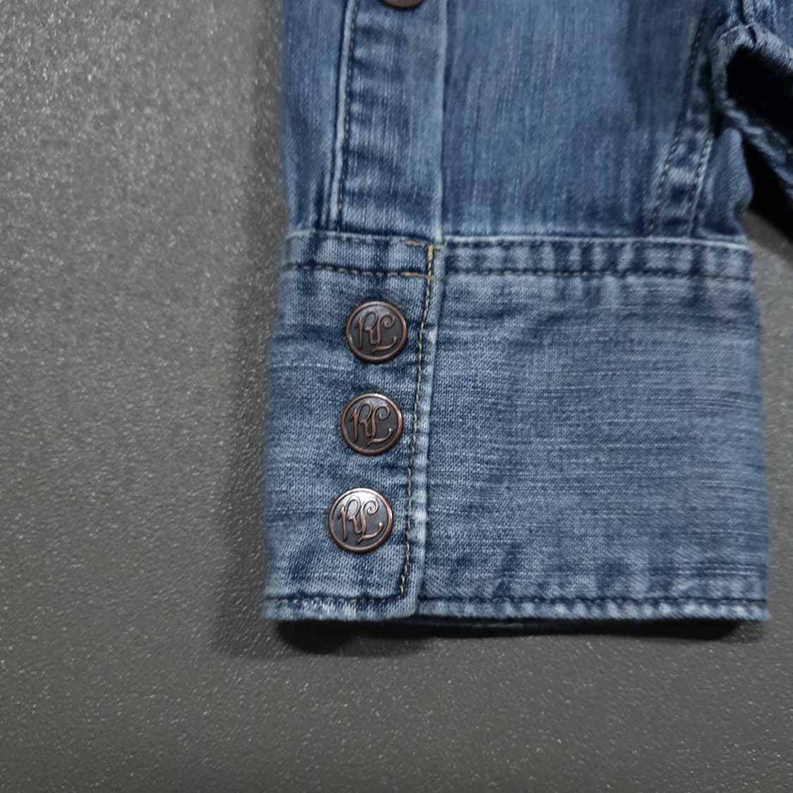 S) 폴로 랄프로렌 오리지널 RL 퀄리티 버튼 포켓 웨스턴 데님 셔츠 상품이미지9