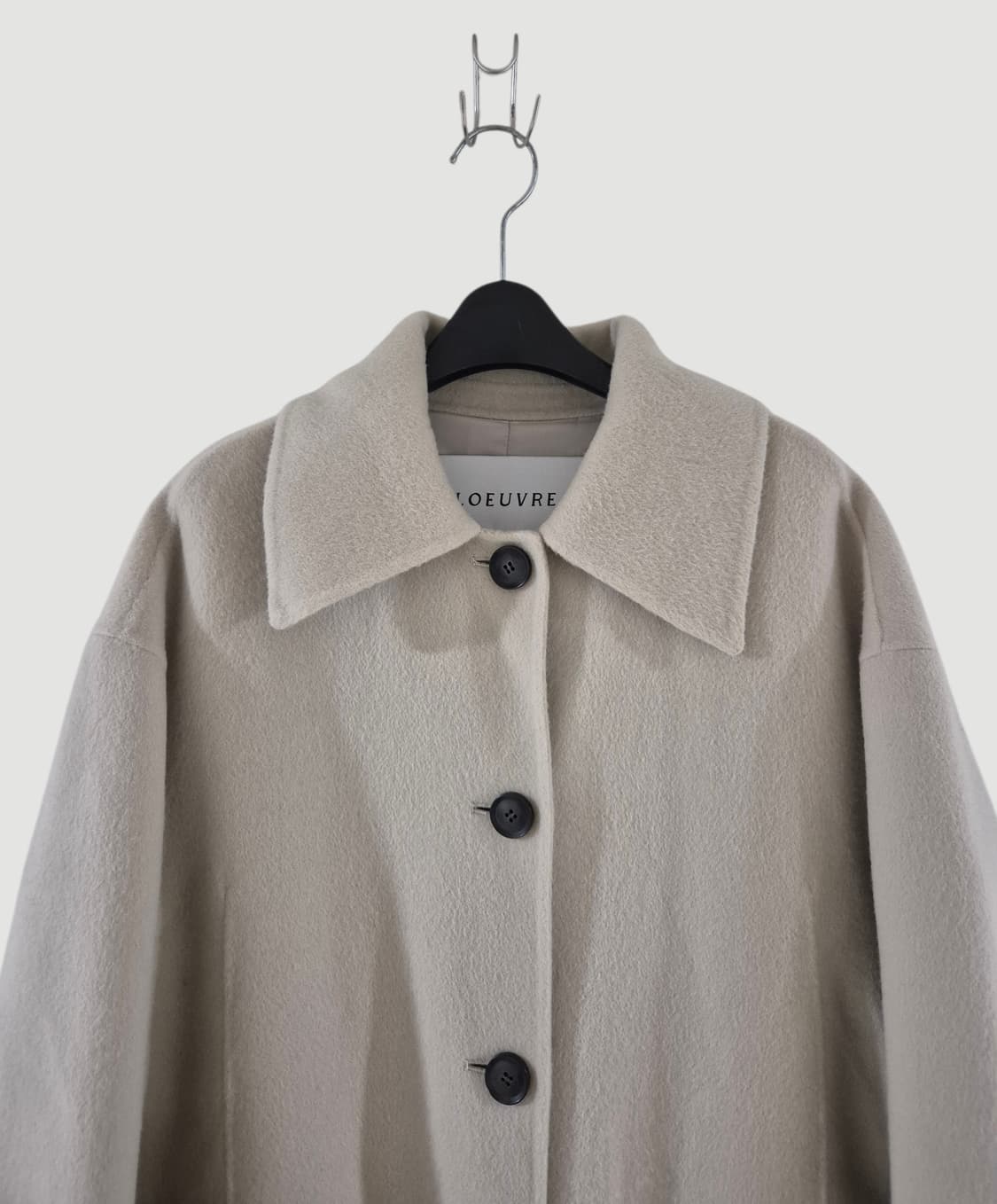 루에브르 여자 코쿤 울 롱코트 오버핏 상품이미지3