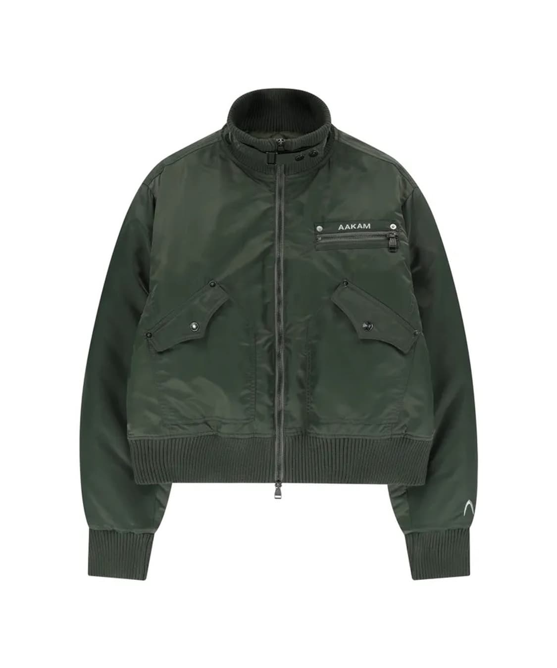 High-Neck Bomber Jacket (Khaki) 상품이미지1