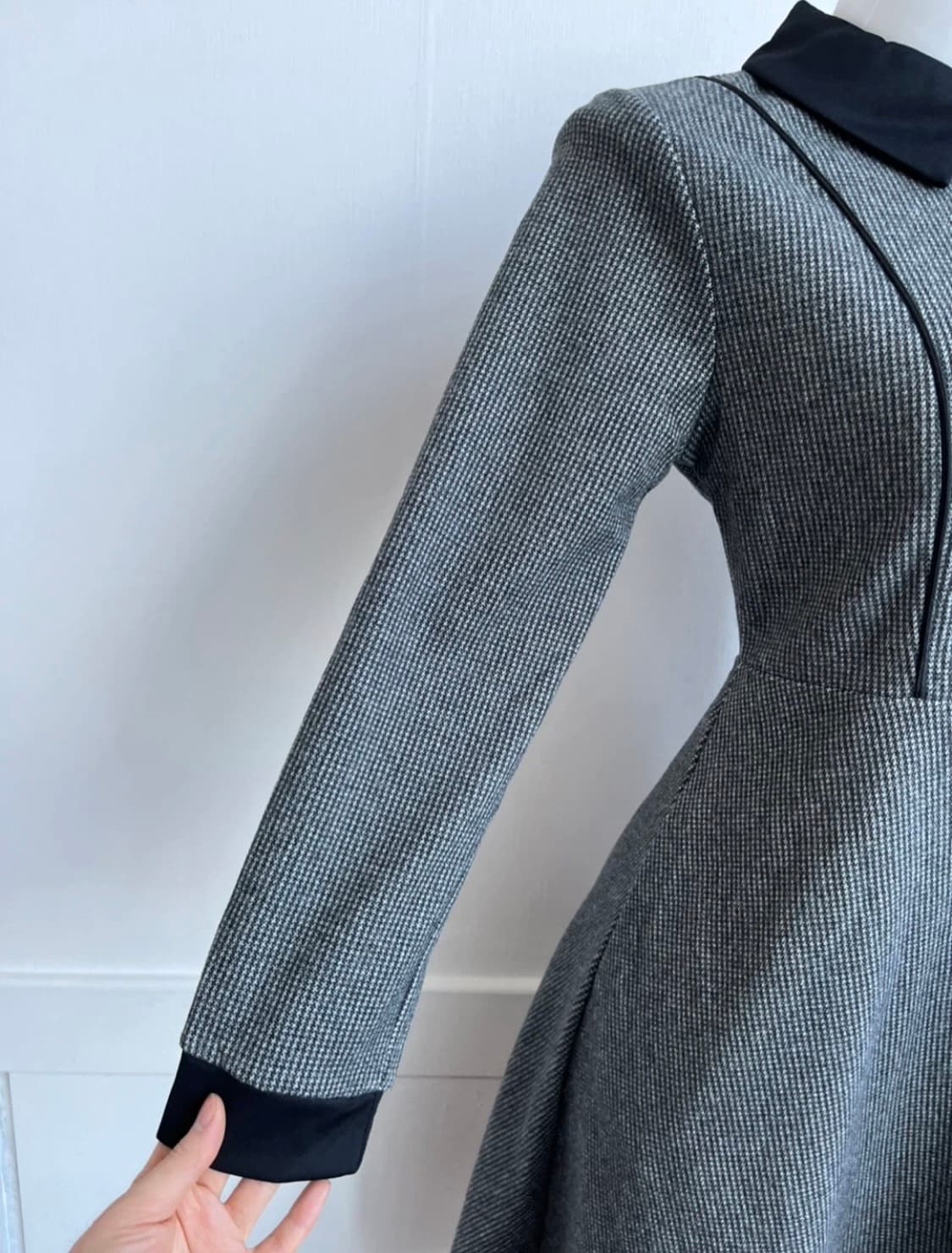 *SALE) 그레이 카라 모직 원피스 상품이미지3