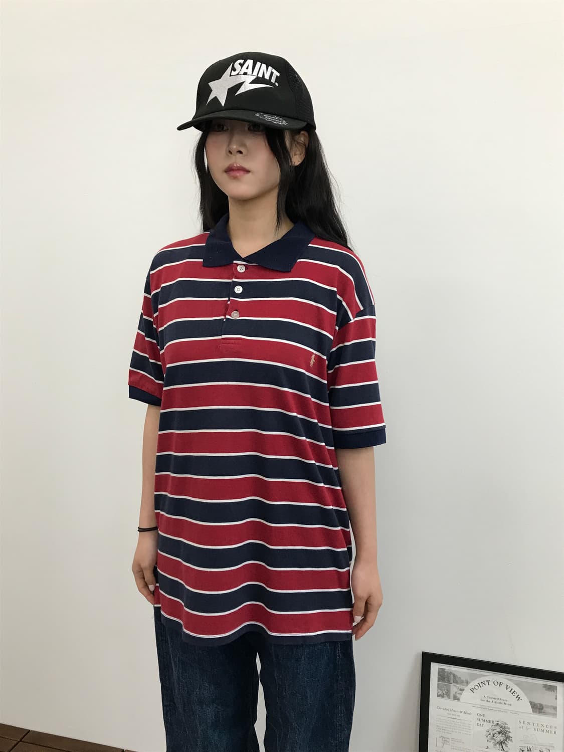 90's USA Polo Ralph Lauren Stripe Polo 상품이미지3