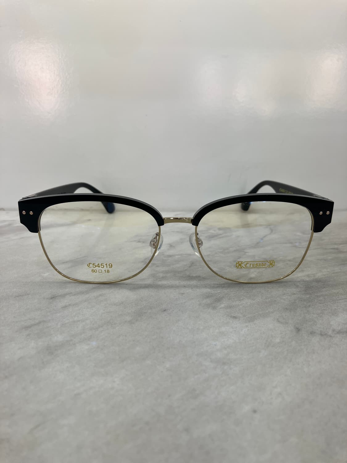 크루세이드 Crusade 빅 블랙 골드 와이드 하금테 안경 상품이미지6